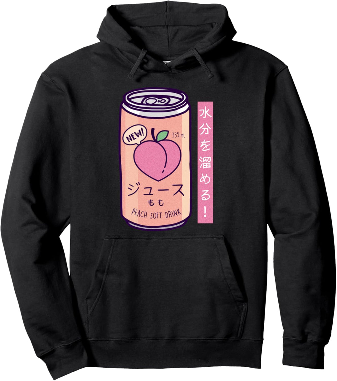 90er Japanisches Pfirsich-Getränk Retro Vintage Japan Pullover Hoodie