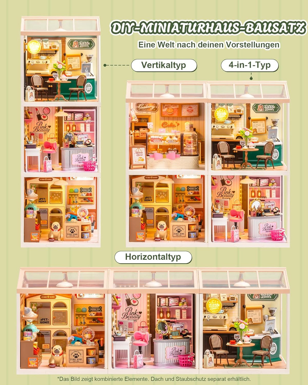 Rolife Super Creator Perfect Romance Café, DIY Miniature House mit Licht, Ohne Kleber, Niedliche Min