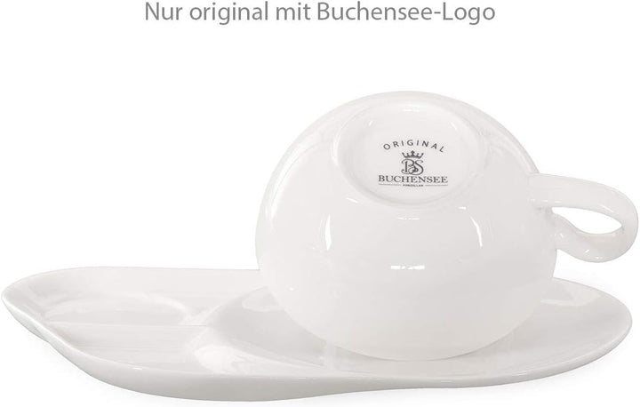 Tea for One mit Sieb Lena 500ml aus Crystal Bone China Porzellan in schwarz-weiss. Teekanne + Teetas