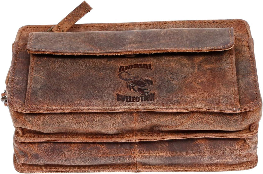 Christian Wippermann Herren echt Leder Handgelenktasche Herrenhandtasche Dokumententasche Tasche Dop