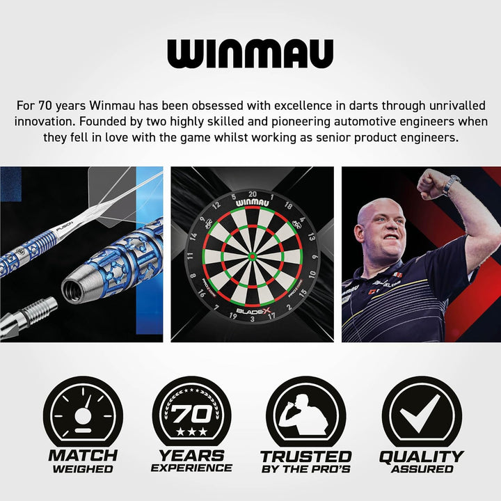 WINMAU Blade X Pro Zone Precision PVC Dartmatte mit integrierter erhöhter Dartlinie - Volle Länge –