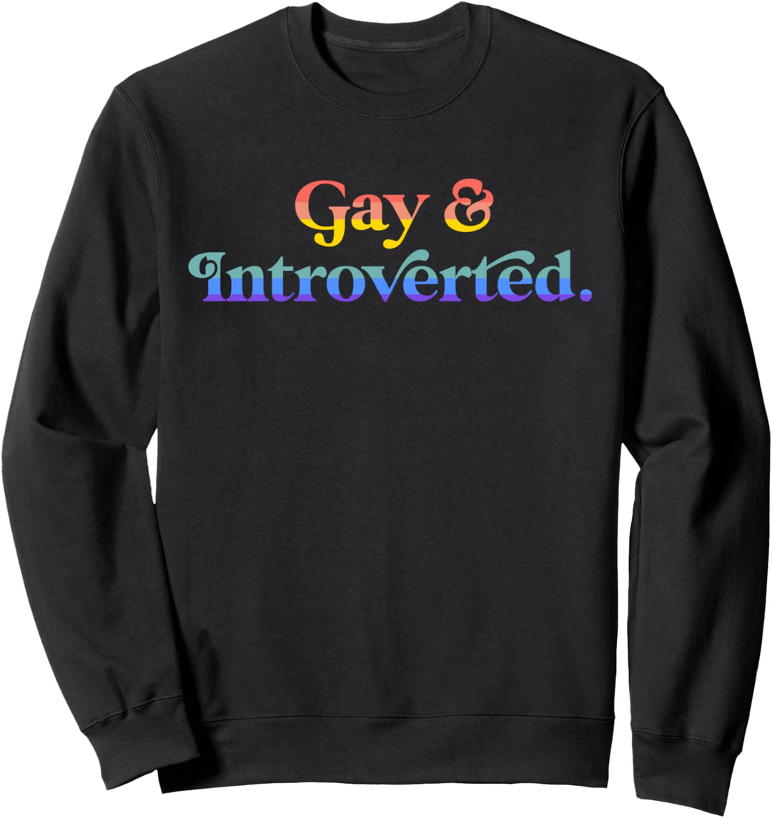 Gay And Introverted Funny Aesthetic Lesbian LGBTQ Pride Flag Sweatshirt