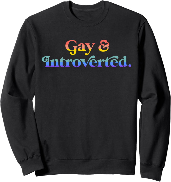 Gay And Introverted Funny Aesthetic Lesbian LGBTQ Pride Flag Sweatshirt