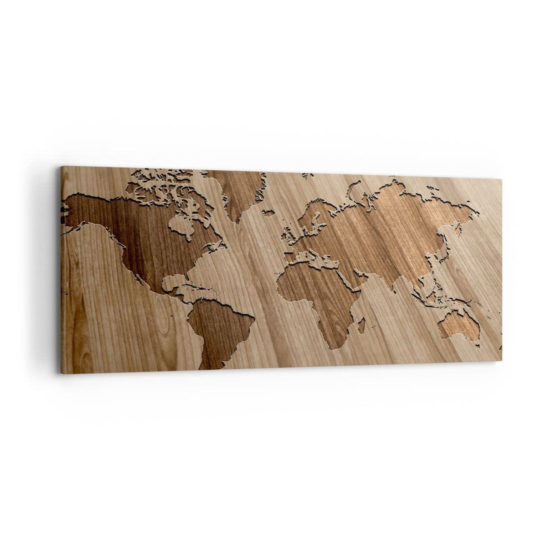 Wandbilder Dekoration Wohnzimmer Geographie Globus Karte Panorama Bilder auf Leinwand 120x50cm Leinw