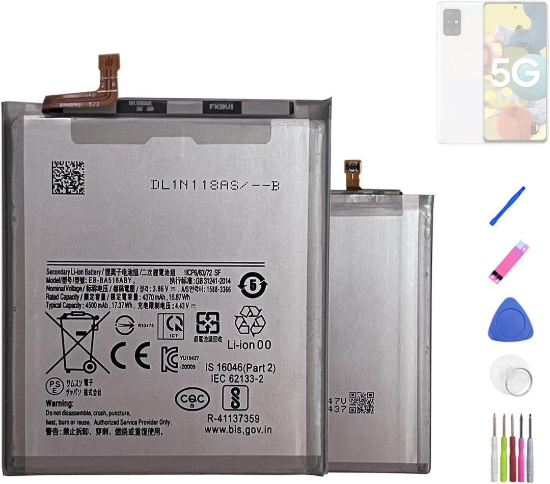 HIGHAKKU Ersatzakku EB-BA516ABY kompatibel mit Samsung Galaxy A51 5G SM-A516 with Tools, A51 5G SM-A