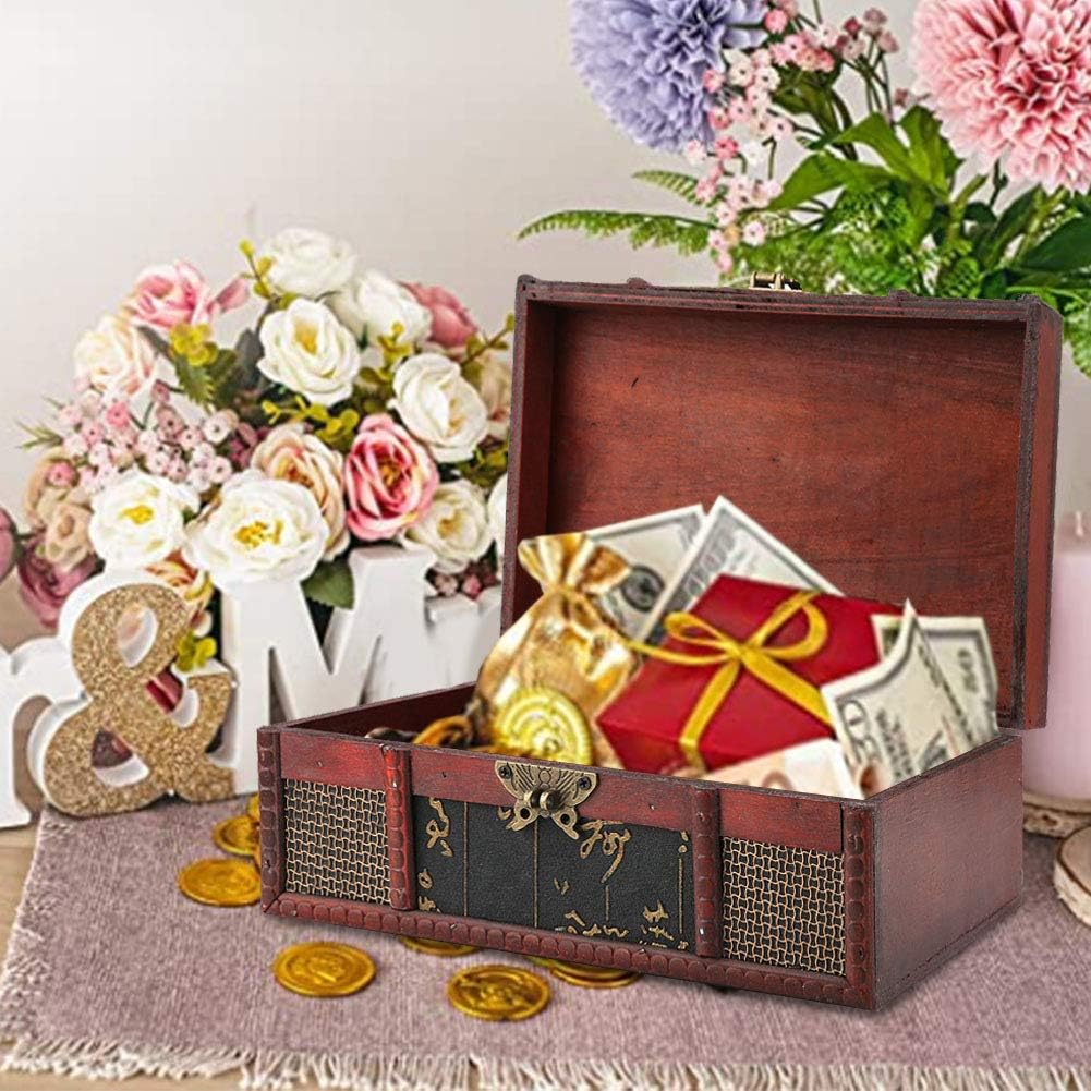Aufbewahrungsbox aus Holz im Vintage-Stil Grösse Buch Schmuck Organizer Dekorative Schatzbox Altmodi