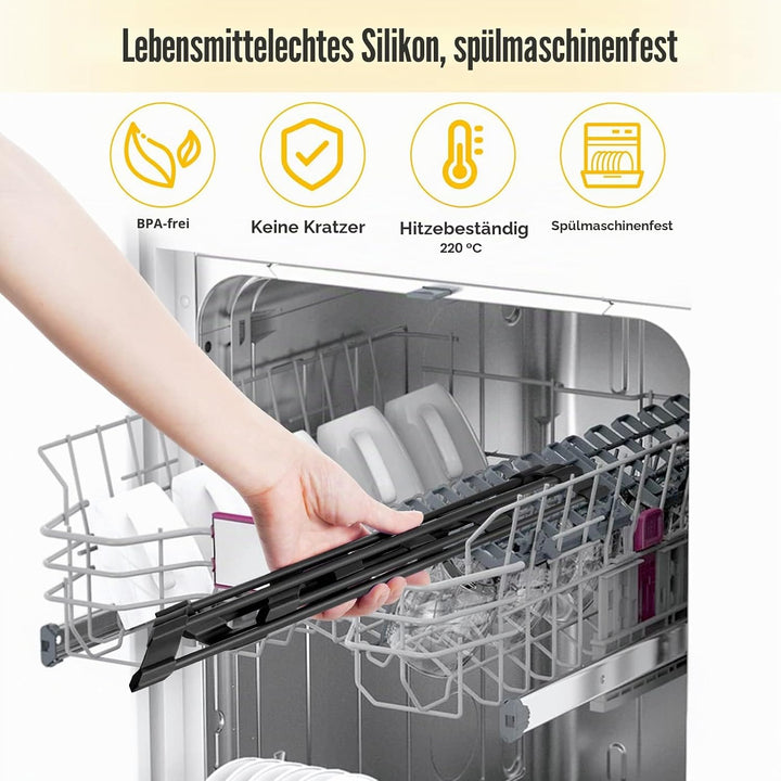 Tomorotec Kleines dreieckiges aufrollbares Abtropfgestell mit Silikonbeschichtung, Edelstahlrahmen f
