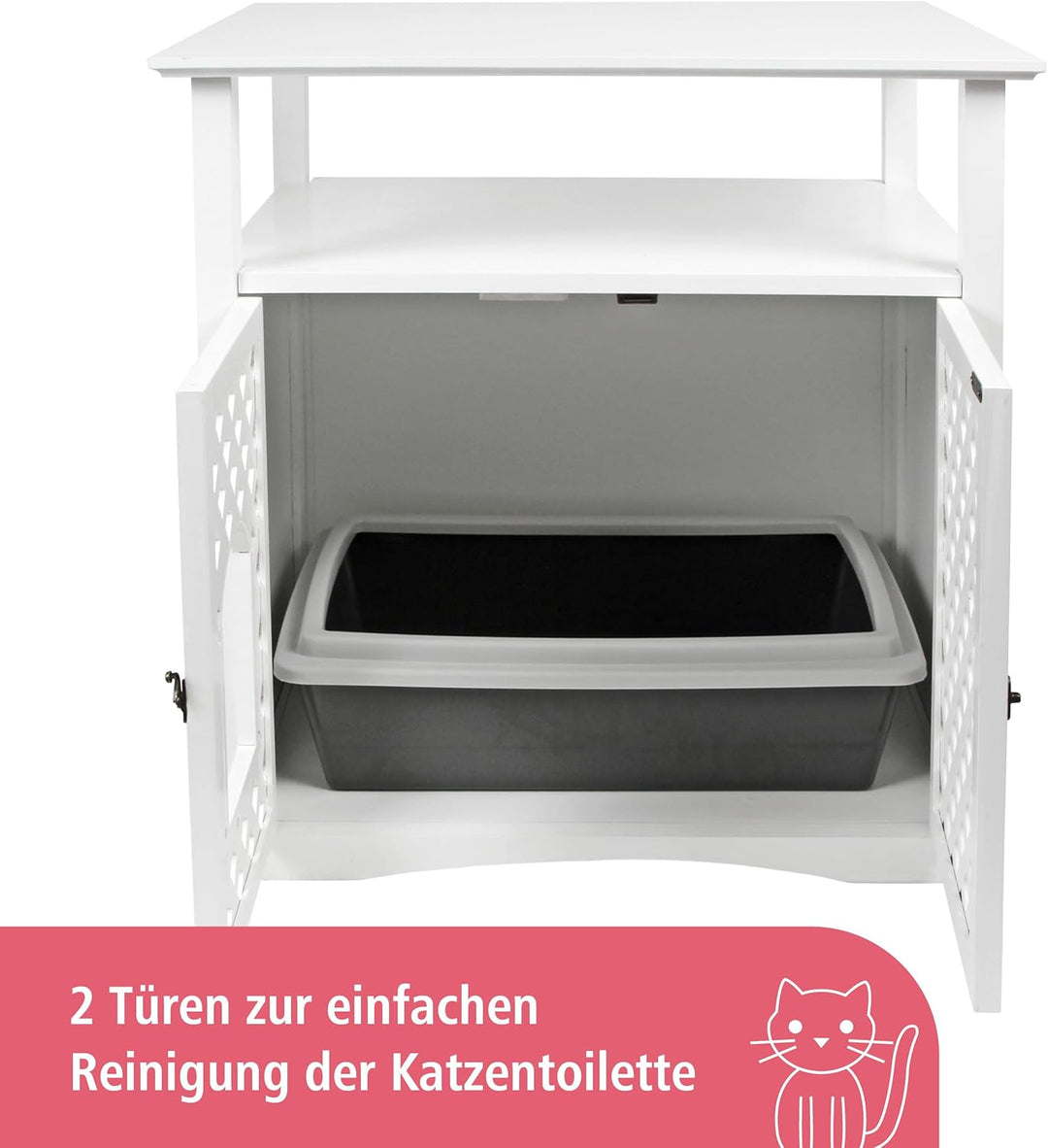 Kerbl 82662 Katzenschrank Helena, 64 x 46 x 65 cm, weiss, 1 Stück (1er Pack)