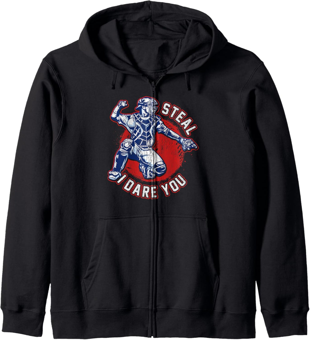 Stehlen Ich wage dich Lustiger Baseballfänger und Spieler Kapuzenjacke