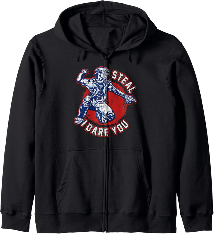 Stehlen Ich wage dich Lustiger Baseballfänger und Spieler Kapuzenjacke