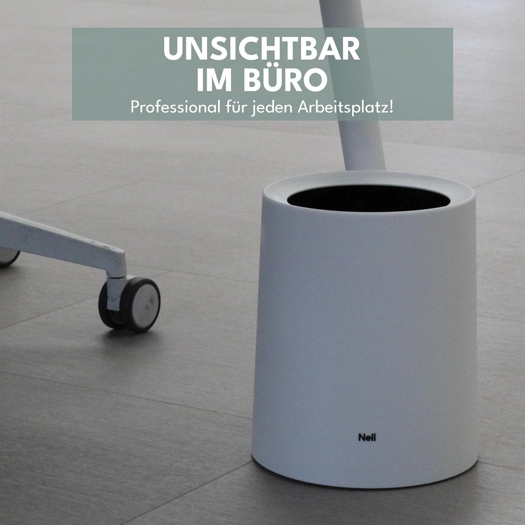 Mülleimer Bad – runder Badezimmer Mülleimer matt mit Schwingdeckel, versteckter Müllbeutel, Kosmetik