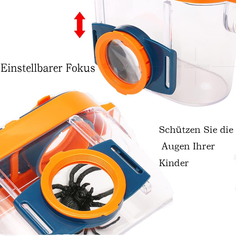 Forscherset für Kinder Insekt Viewer Box 4.5X Lupe Insekten Sammelbox Kinder Insekten Dose Draussen