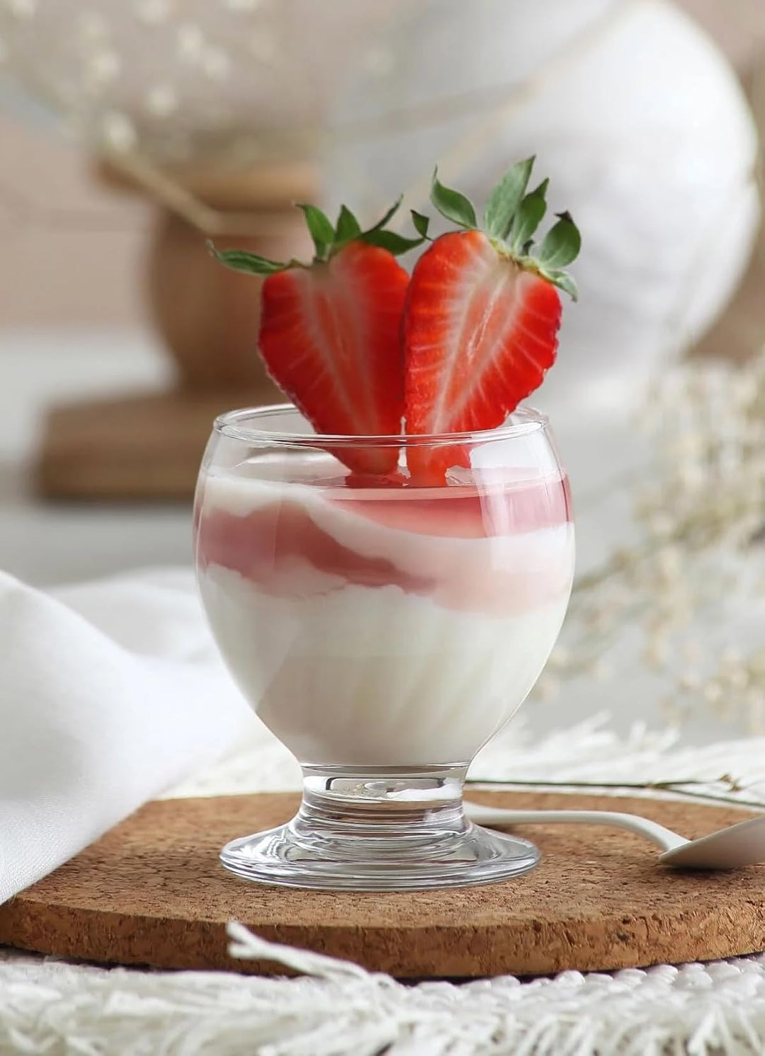 Dessertgläser 6er Set – 215 ml Eisschalen-Kelchgläser – Ideal für Eis, Desserts, Cocktails & kalte G