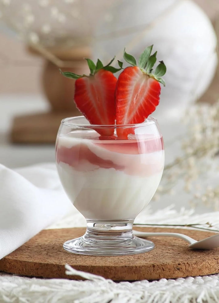 Dessertgläser 6er Set – 215 ml Eisschalen-Kelchgläser – Ideal für Eis, Desserts, Cocktails & kalte G