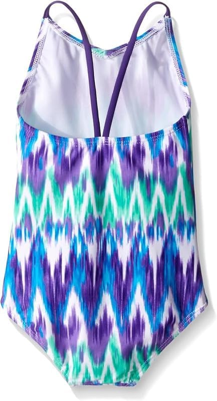 Kanu Surf Girls' Big Daisy Beach Sport 1-Piece Swimsuit, Kelly Purple, 10