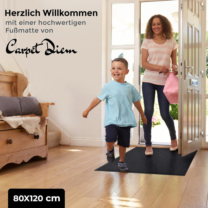 Jan Max Schmutzfangmatte - 8 Farben - Fussmatte mit 2900g/m2 PP Twisted Heatset Faser - 2,4l/m2 Feuc