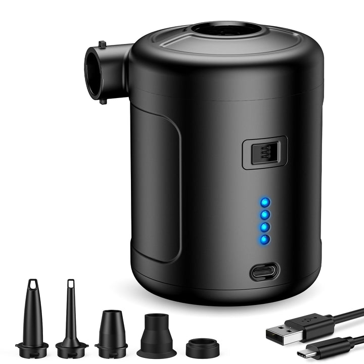 SUPPOU Elektrische Luftpumpe, 6 In 1 Tragbar Luftpumpe Elektrisch Wiederaufladbare 6000mAh Akku Luft