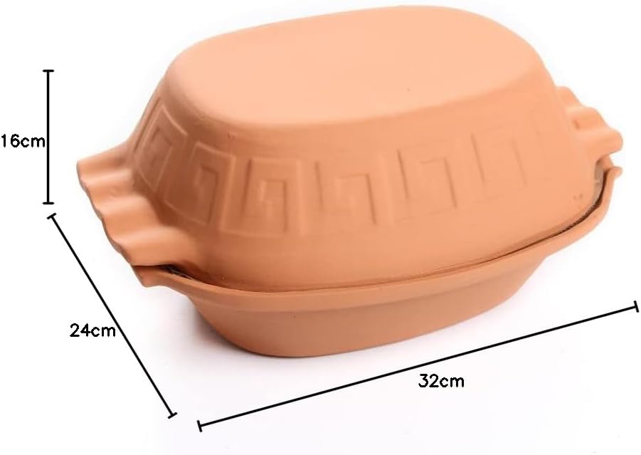 Keramiktopf Steingut 4L Ton Topf Brätertopf Dampf Garer Thermo Tontopf Terrakotta Keramik