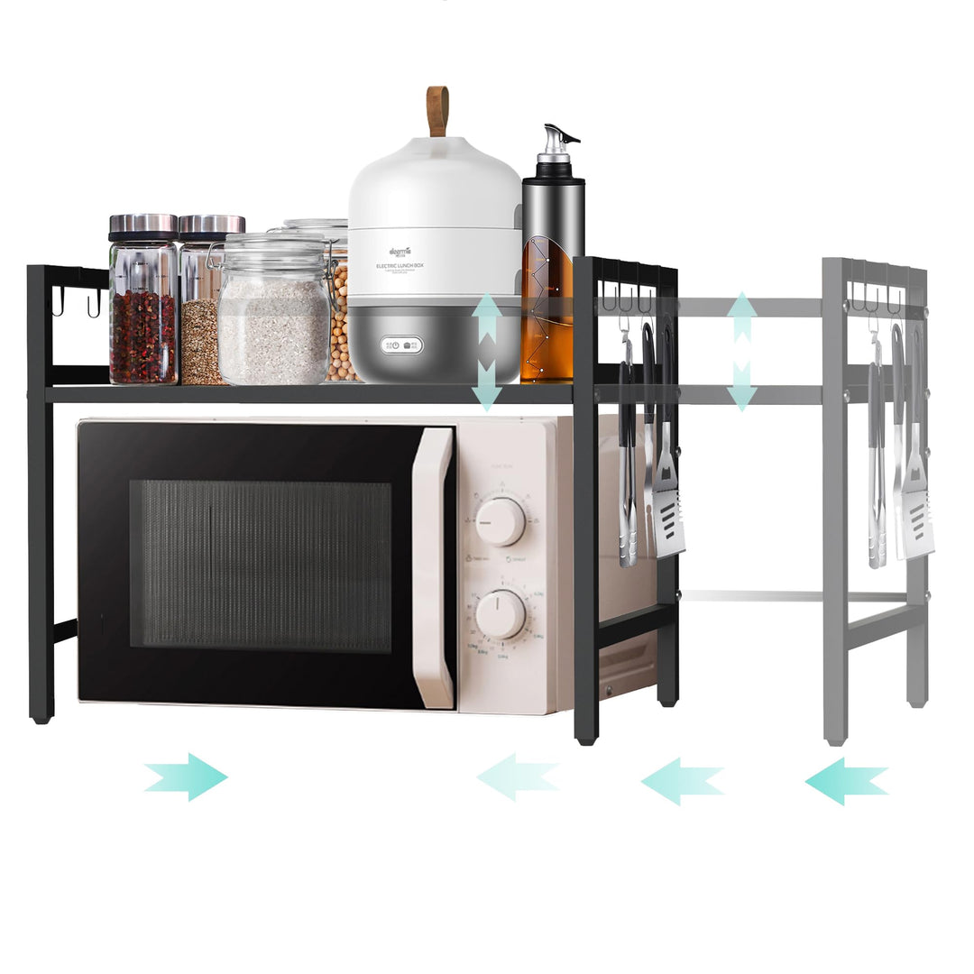 DanDiBo Verstellbares Mikrowellenregal 2 Stufig 40-64 cm Mikrowellen Regal 96613 Stehend Mikrowellen