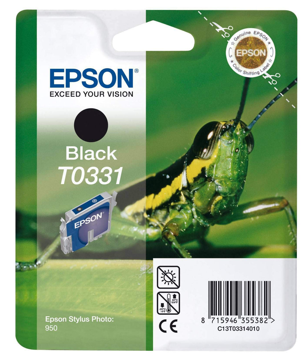 Epson Cartucho Original T0331 Negro-C13T03314010 [ML-18], Black, One Size