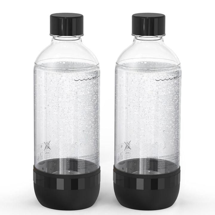 Mycket Soda Maker Flaschen, 2 x 1L Carbonating Bottles, BPA-frei Kohlensäureflaschen, Wiederverwendb