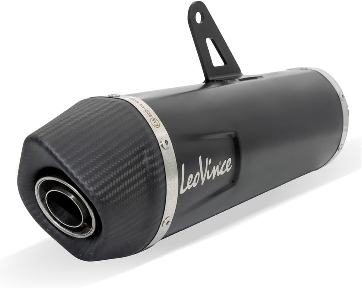 Endschalldämpfer LeoVince SLIP-ON SBK NERO, Edelstahl schwarz, Carbon Kappe, mit Zulassung für Trium