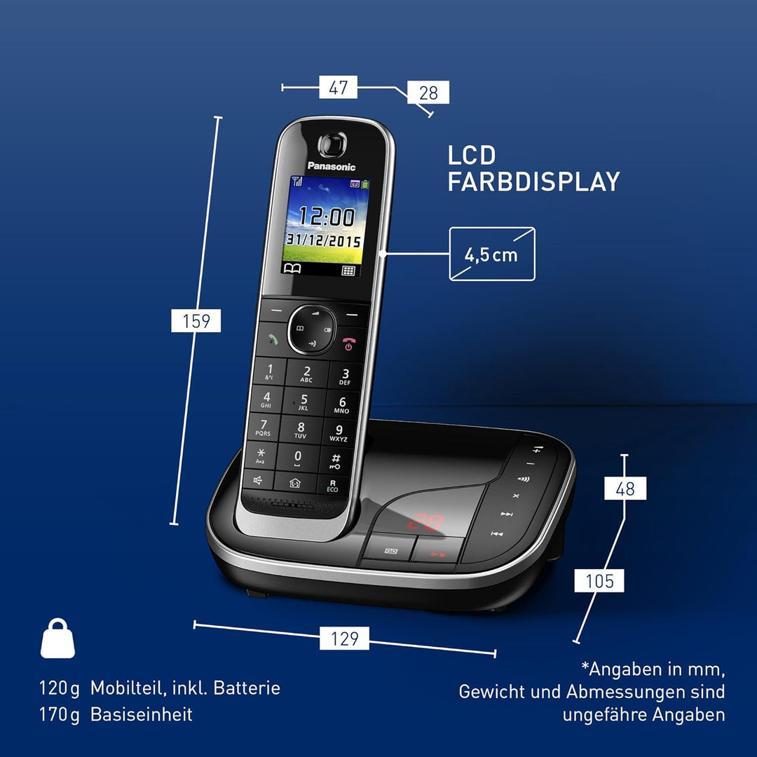 Panasonic KX-TGJ320GB Schnurlostelefon mit Anrufbeantworter, Freisprecheinrichtung, Farb-LCD, DECT-S