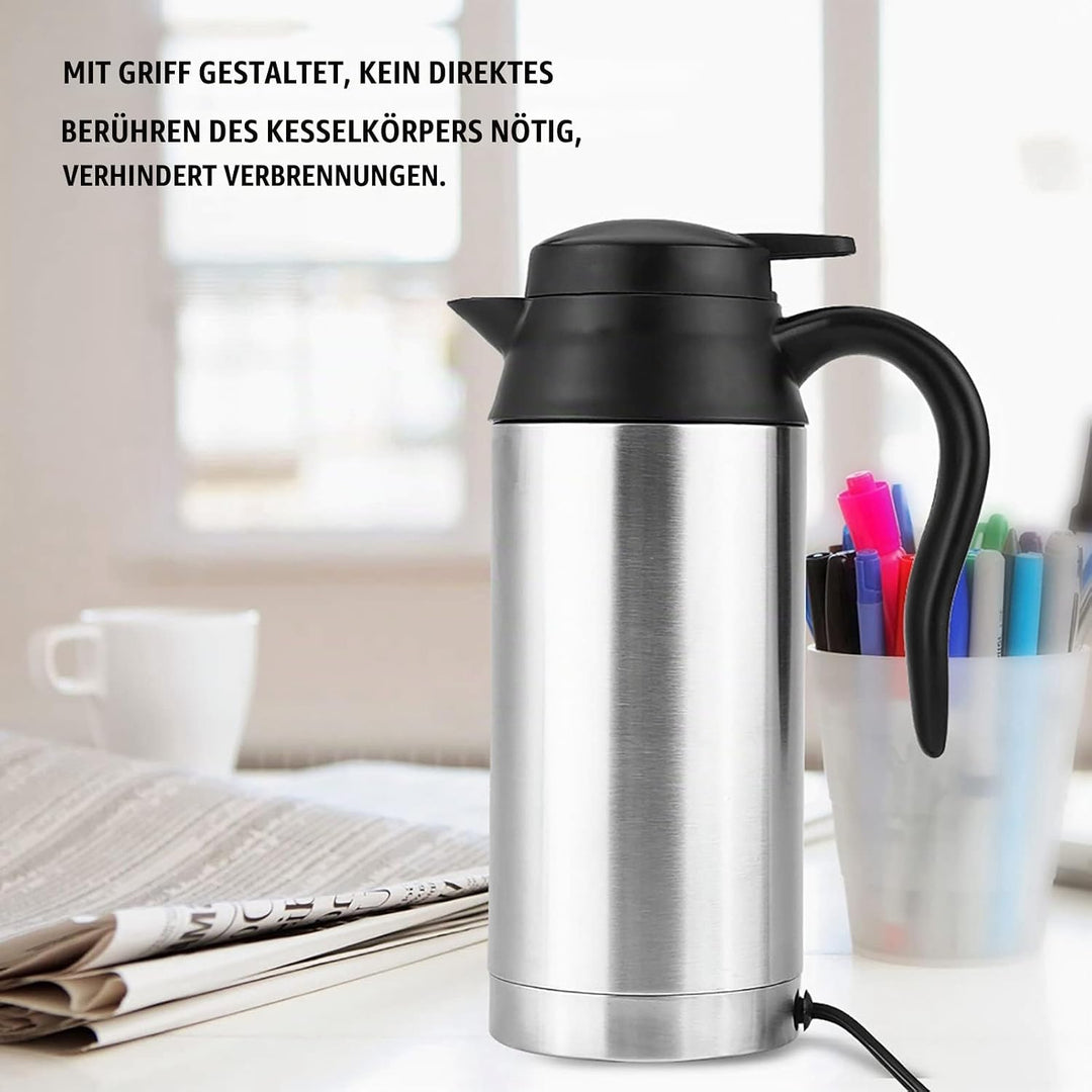 Wasserkocher Auto, 750ml 12v Elektrischer Wasserkocher, Reise Wasserkocher Edelstahl, mit Zigaretten