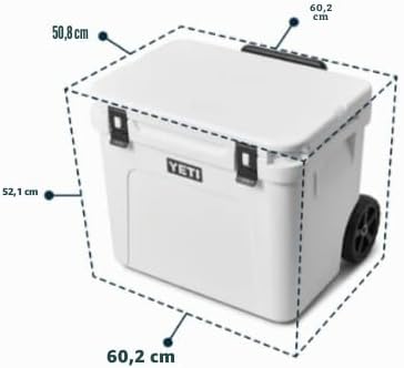 YETI Roadie 60 Rollkühler mit einziehbarem Periskopgriff Weiss, Weiss