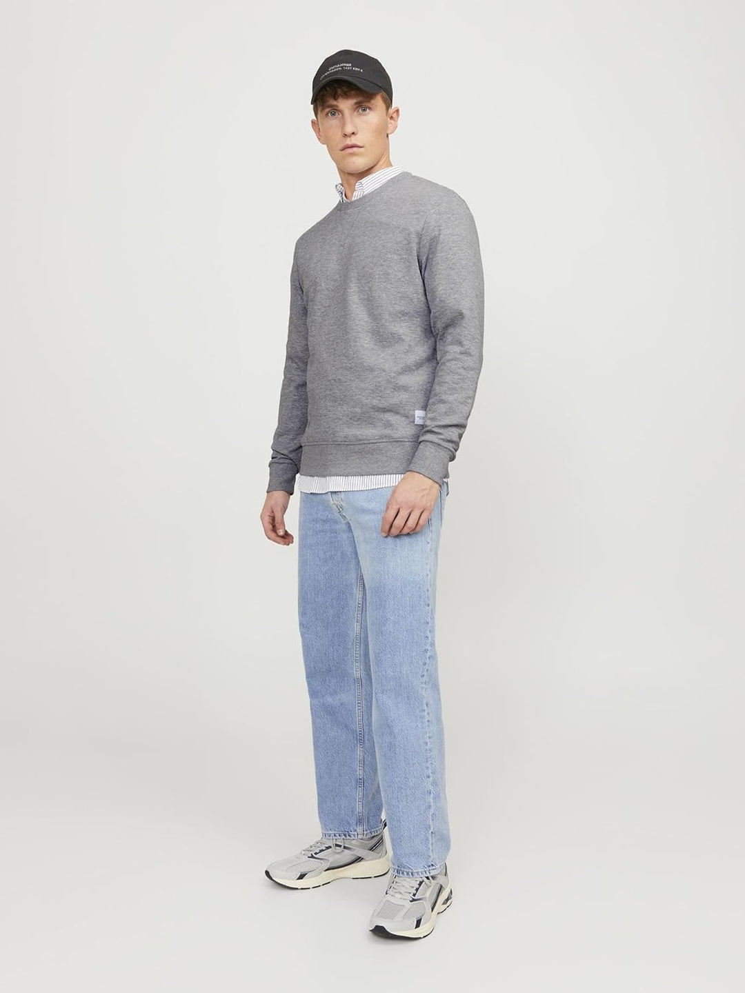 JACK & JONES Herren Jjebasic Sweat Crew Neck Noos Sweatshirt XS Light Grey Melange/Fit:reg, XS Light