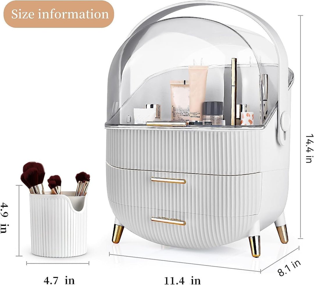 Kousee Make-up-Organizer und Aufbewahrung, tragbar, wasserdicht, staubdicht, Organizer mit Deckel, K