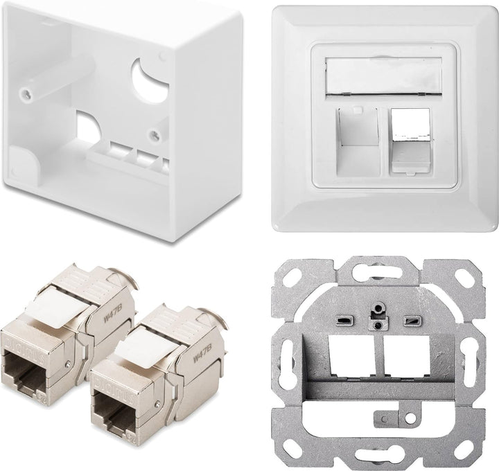 2x Assmann DN-93615 Digitus Professional Cat 6A Keystone Modul, geschirmt, werkzeugfreier Montageans