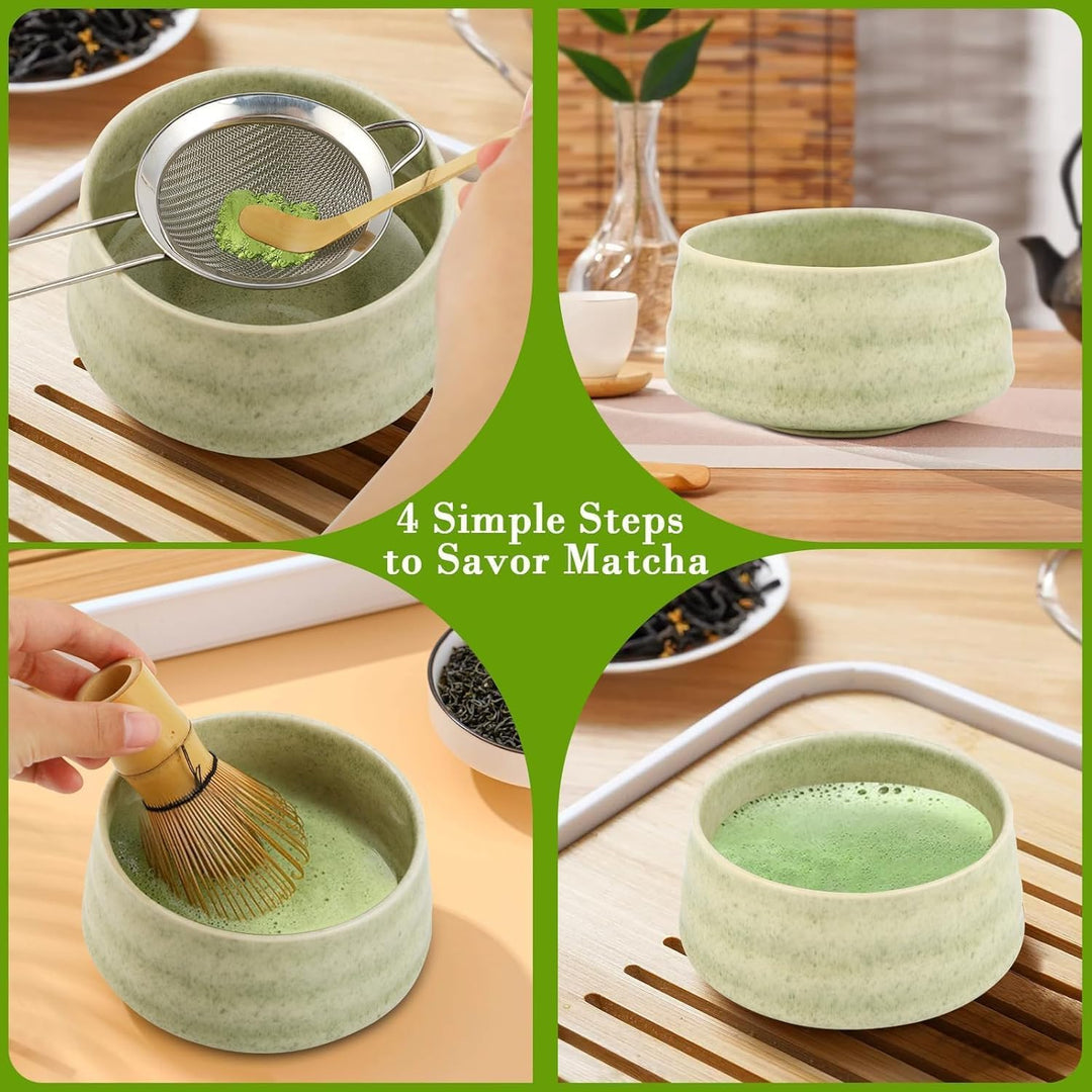 Matcha Set - Matcha Tea Set 5 Piece Matcha Besen Set - Matcha Set für Einsteiger - Stylisches Matcha