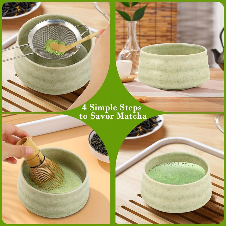 Matcha Set - Matcha Tea Set 5 Piece Matcha Besen Set - Matcha Set für Einsteiger - Stylisches Matcha