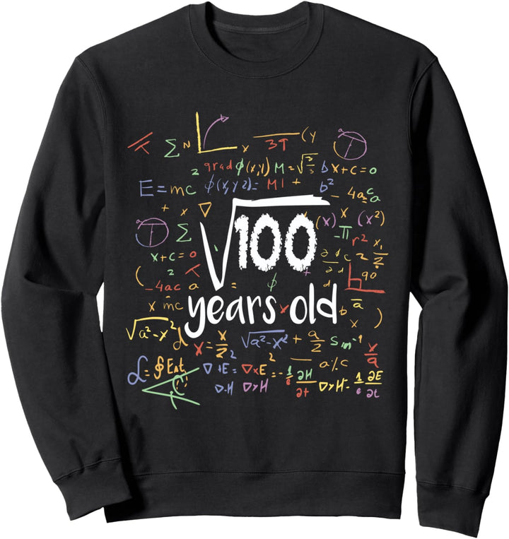 Lustige quadratische Wurzel des 100. Geburtstags für Kinder, 10 Jahre alte Mathematik Sweatshirt