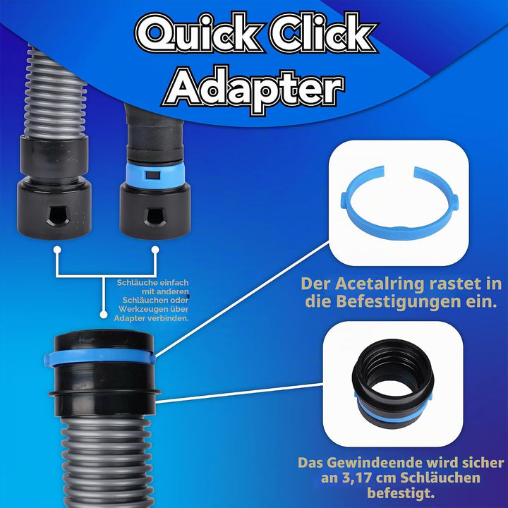 Cen-Tec Systems 94698 Quick Click 3 m Schlauch für Home und Shop Staubsauger mit erweitertem Multi-B