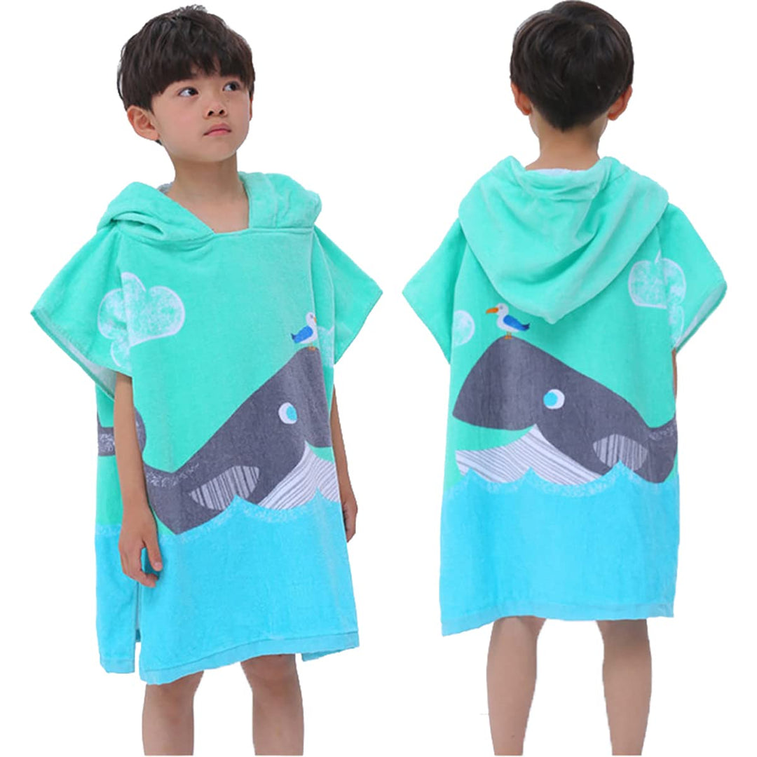 BANGSAUR Kinder Strand Pool Bad Kapuze Poncho Handtuch, 100 Baumwolle Surf Wickeltücher Wickel, Baby