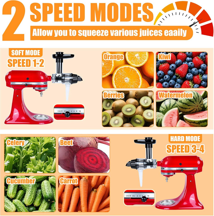 Kauender Entsafter Aufsatz, Kompatibel mit Kitchen Aid Standmixern, Kaltpressen Entsafter Aufsatz mi