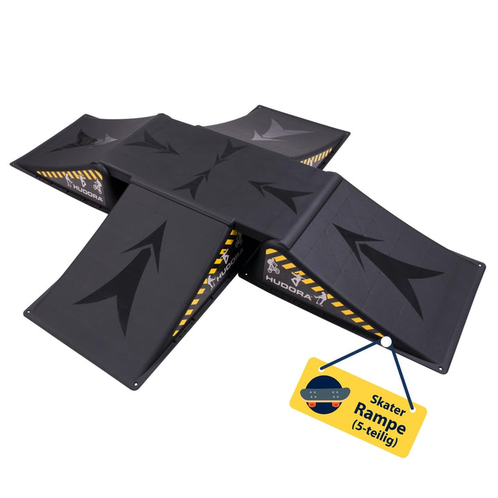 HUDORA Skateboard Skater Rampe, schwarz Set