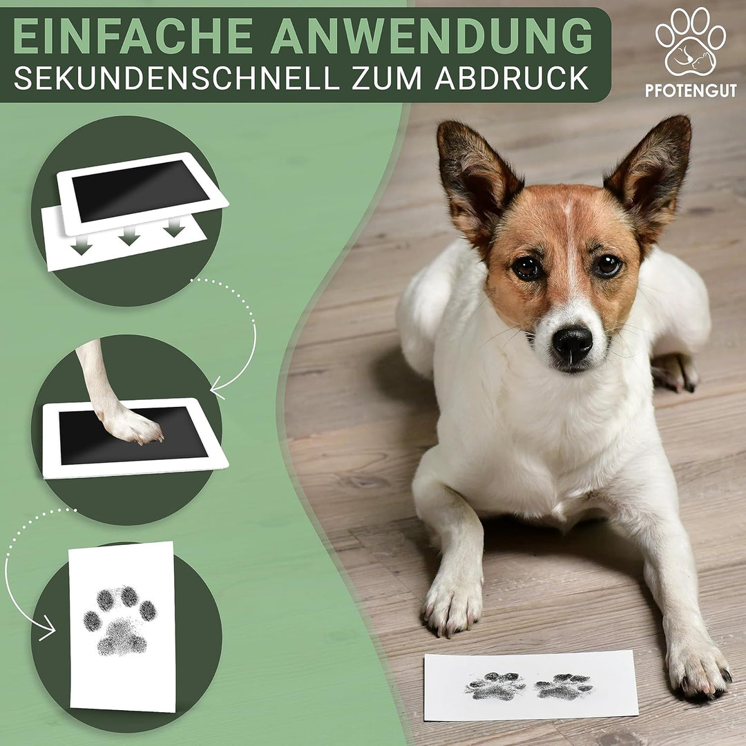 PFOTENGUT® XXL Pfotenabdruck Set inkl. 3 Stempelkissen und 6 Druckkarten - Hochwertiges Pfotenabdruc