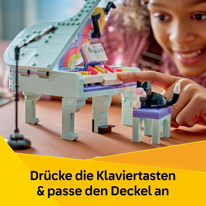 LEGO Creator 3-in-1-Set Deko-Klavier mit Katze - Retro Modellbau mit 3 Bauoptionen: Klavier, Radio o
