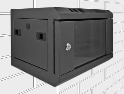 Delock 10″ Netzwerkschrank mit Glastür 4 HE schwarz