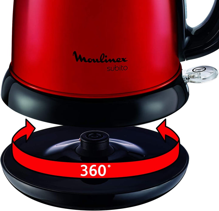 Moulinex Subito BY540510 Red Kettle / Edelstahl & LT261D Toaster Subito, rot metallic,Rot, Schwarz B