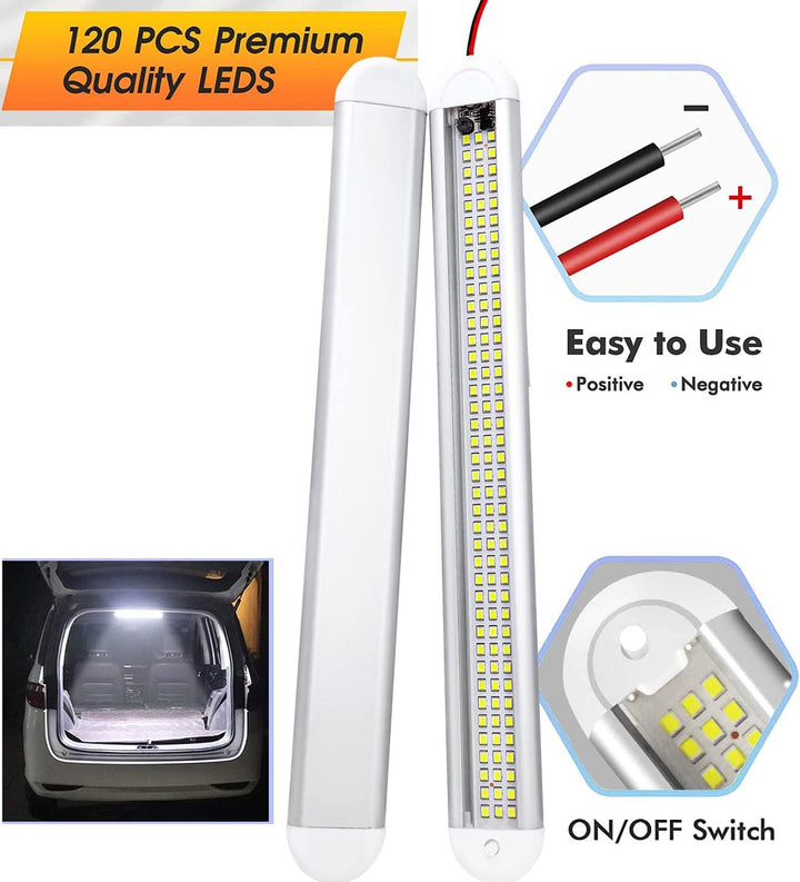 Intckwan (4 Stück) 120 LED Auto Innenbeleuchtung, 12 Volt Led Lampe Wohnmobil, 12v Led Leiste mit Sc