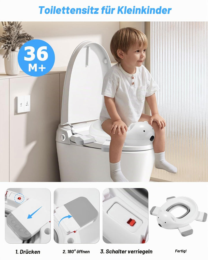 Töpfchen Toilettensitz Kinder, 3 in 1 Faltbares Reisetöpfchen Kinder, Töpfchen für Unterwegs, Baby P