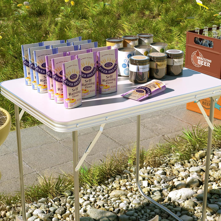 Qimu Leichter Aluminium-Klapptisch, tragbarer Camping-Picknick-Tisch, Outdoor-Klapptisch, faltbarer