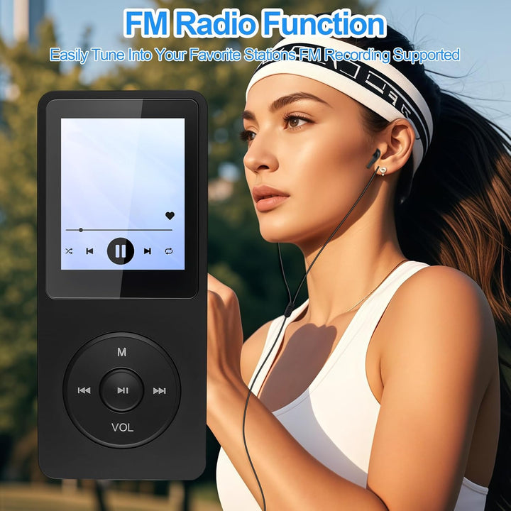64GB MP3 Player Bluetooth 5.3, Tragbarer Musikplayer mit Lautsprecher, HiFi Klang, HD Sound, FM Radi