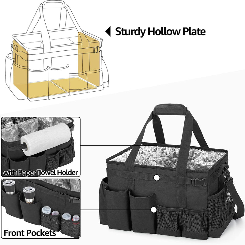 HODRANT Grill Utensilien Caddy mit Papier Handtuchhalter, Grosse Tasche für Grill Werkzeuge für Tail