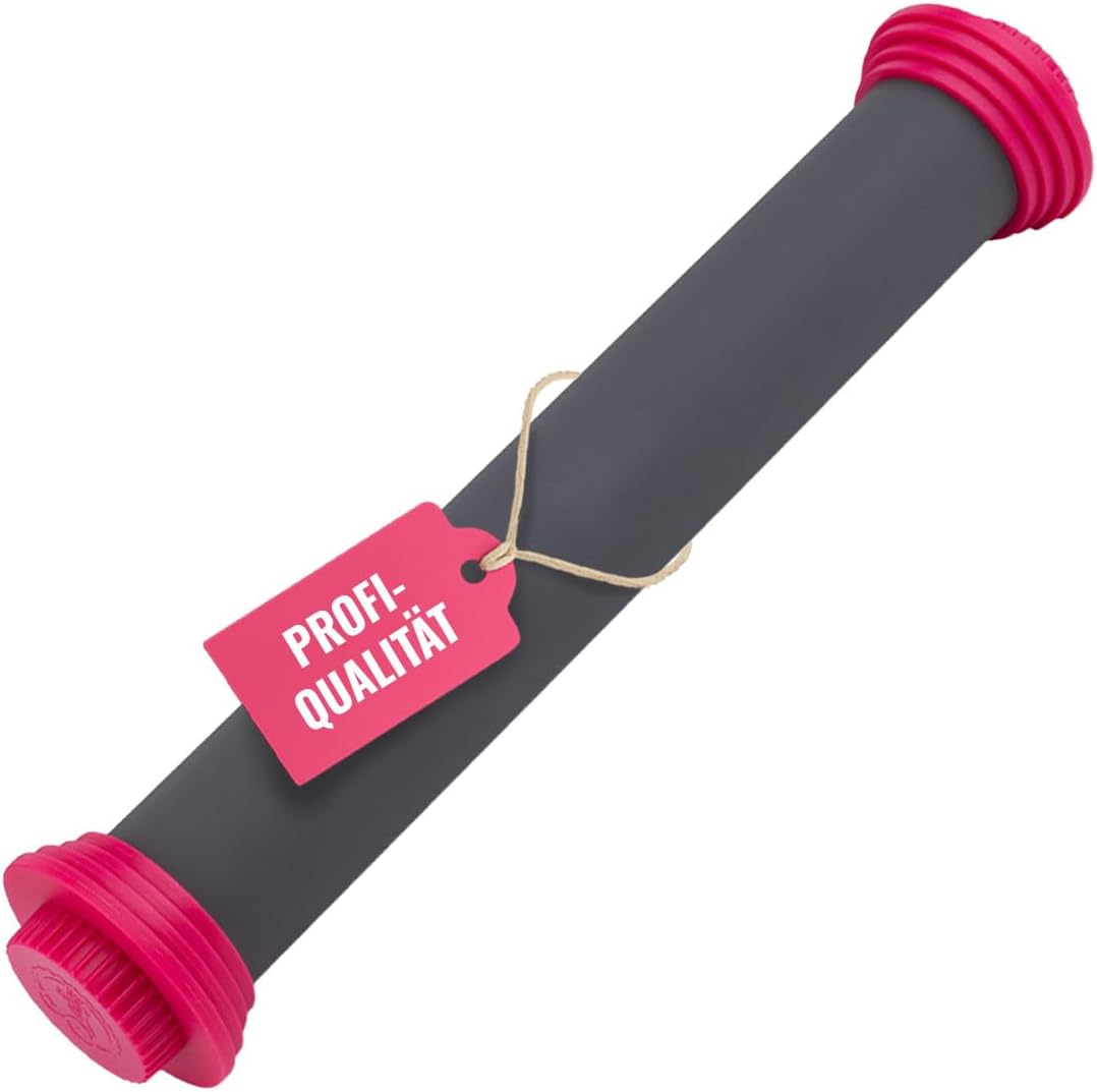 Sallys Profi Ausrollstab- 30 cm, Antihaftbeschichtetes Nudelholz aus Silikon, Teigroller mit abnehmb