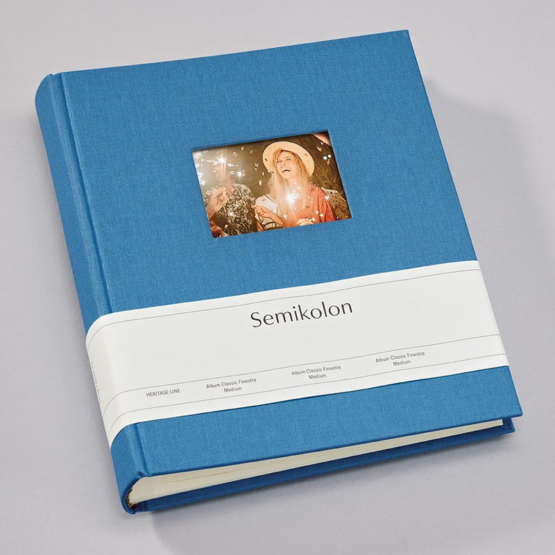 Semikolon 364005 Foto-Album Medium Finestra – 21,6x25,5 cm – 80 Seiten cremefarben, für 160 Fotos –